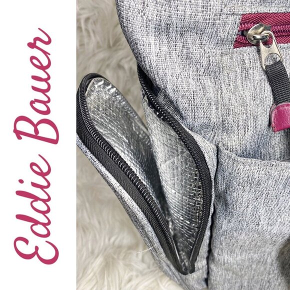 EDDIE BAUER FIRST ADVENTURE TRAVEL TOTE DIAPER BAG HEATHER GRAY 15” X 15” X 8” - Picture 12 of 15